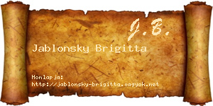 Jablonsky Brigitta névjegykártya